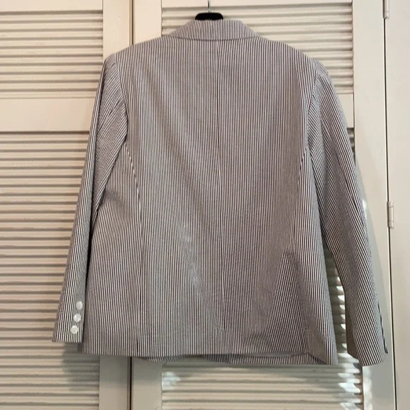 PENDLETON Grey Striped Seersucker Blazer Jacket - Picture 2 of 9